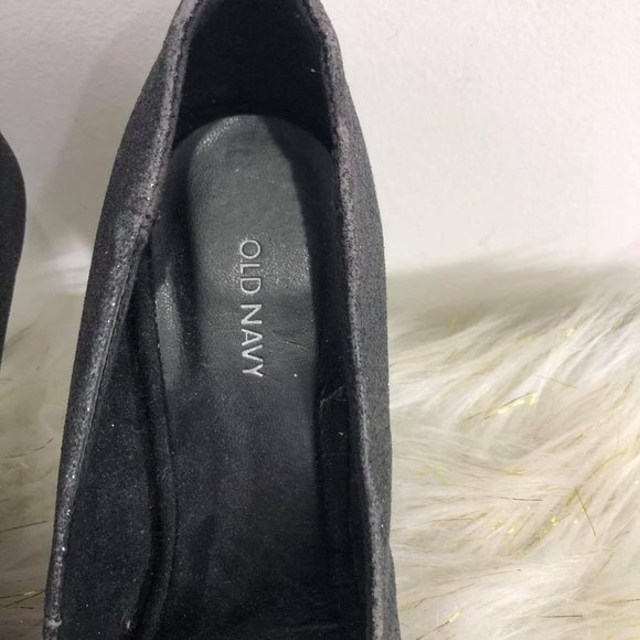 Old Navy Woman's Sz 6 Sparkly black 3.5" heels - Picture 6 of 8